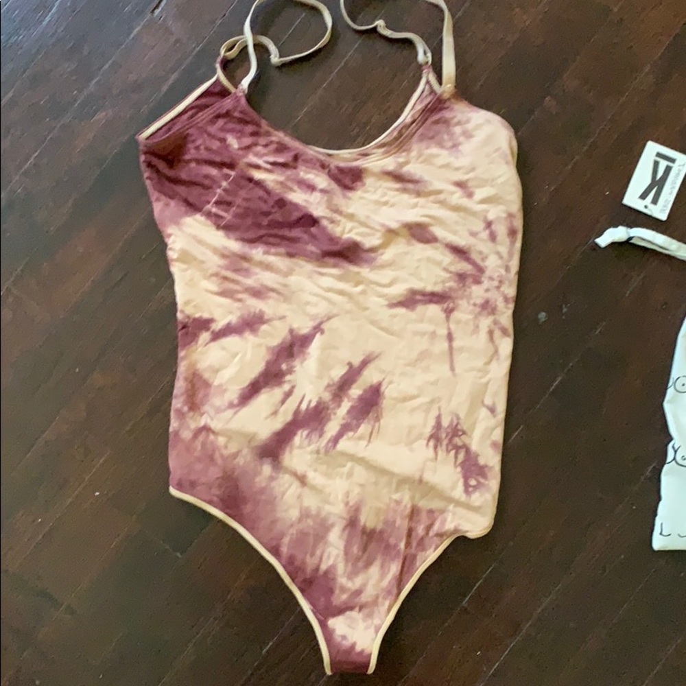 The kit undergarments purple tie dye bodysuit